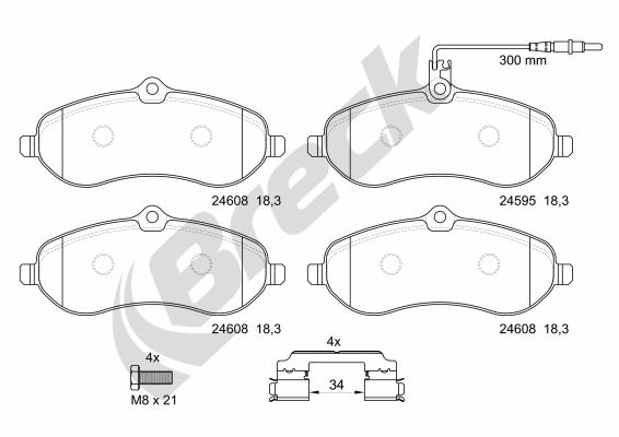 Set placute frana,frana disc 24595 00 701 00 BRECK